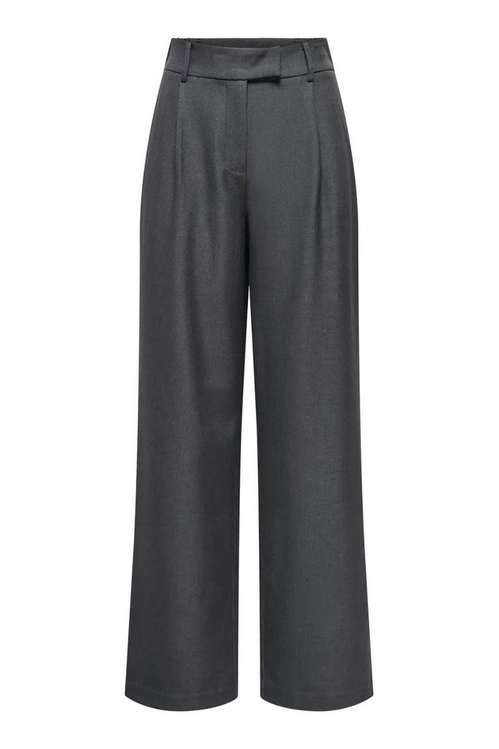 Only - Onllinda Str Mel Pants Tlr - 5034221 Dark Grey Melange Bukser 