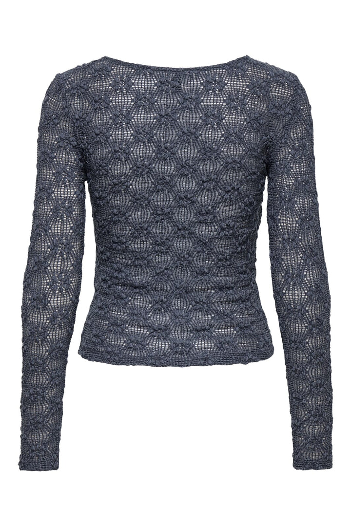 Only - Onllola L/S O-Neck Lace Top - 4841537 Ombre Blue