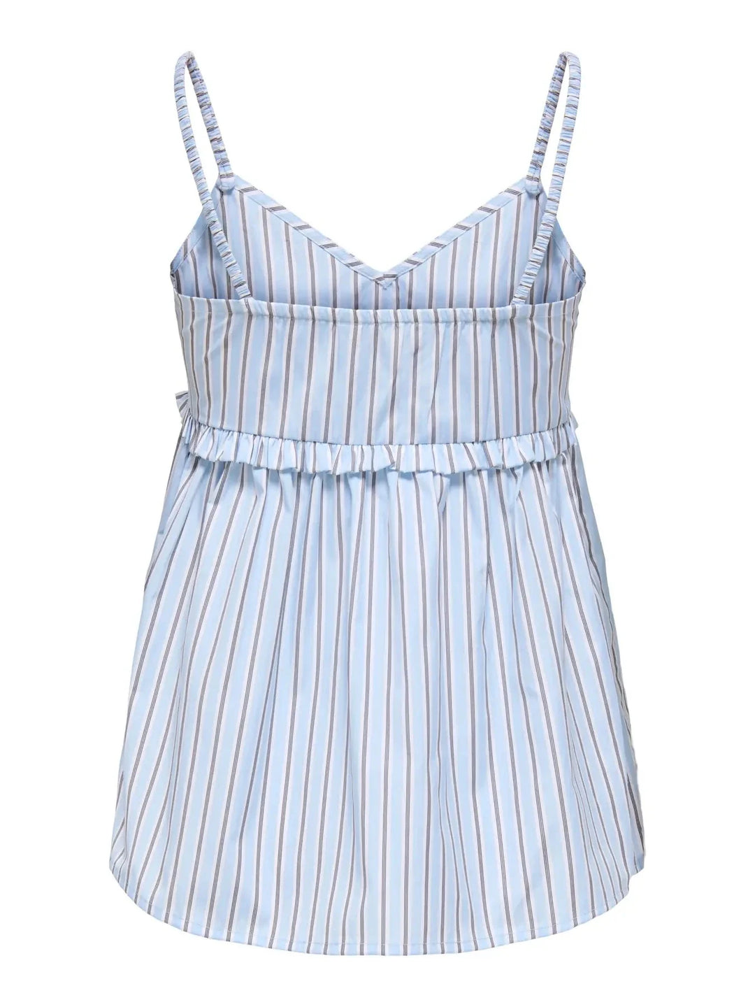 Only - Onlloris Strap Flowy Top - 5045018 Chambray Blue W. Bright White + Black Toppe 