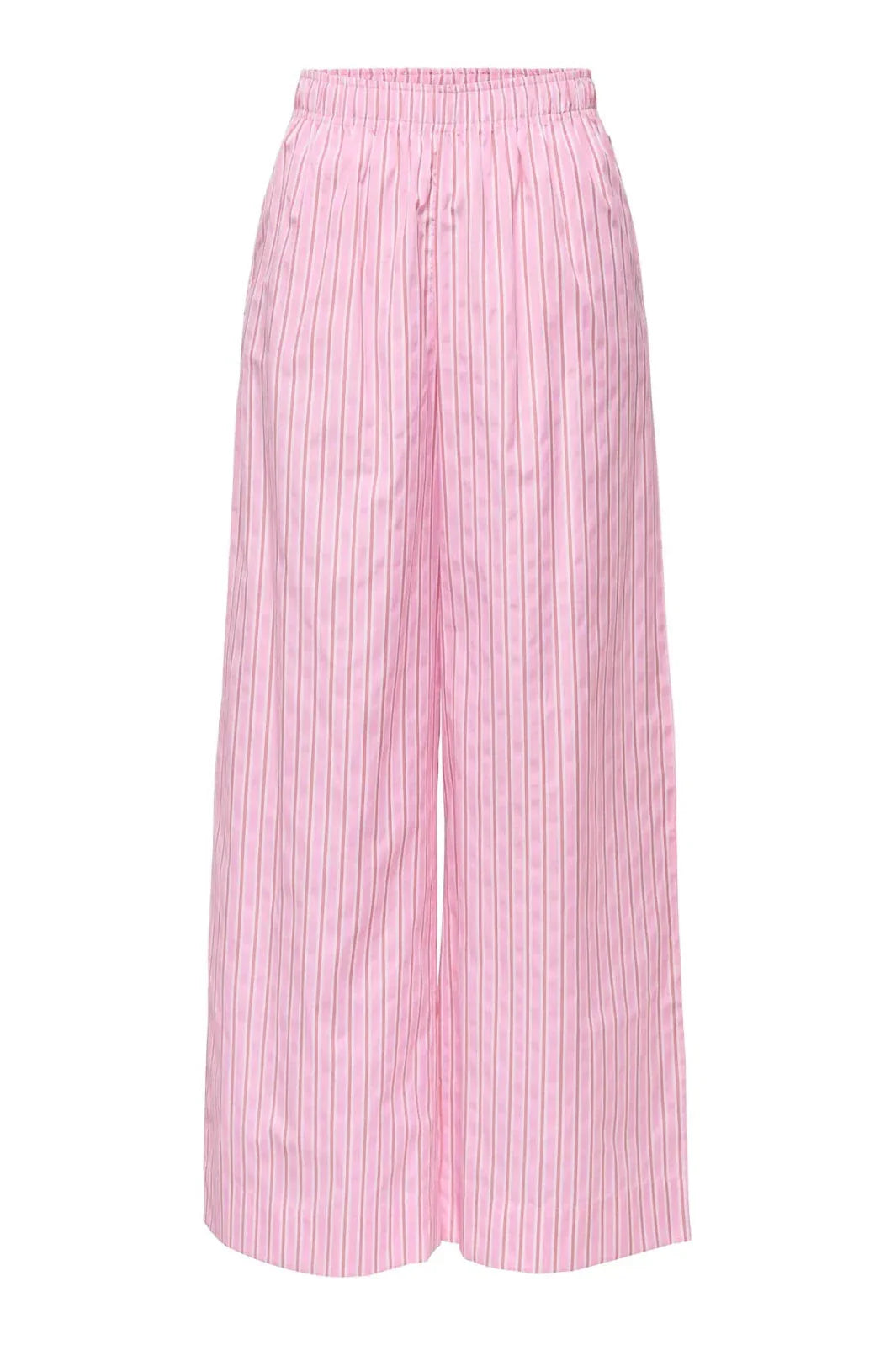 Only - Onlloris Striped Wide Pull Up Pants - 4988487 Lilac Sachet Spiced Apple Bukser 