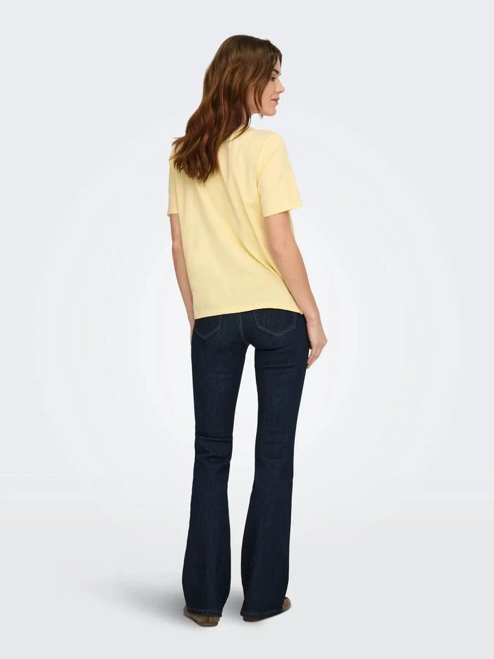 Only - Onllucy Life Monja Ss Top - 4962717 Sunlight Limoncello T-shirts 