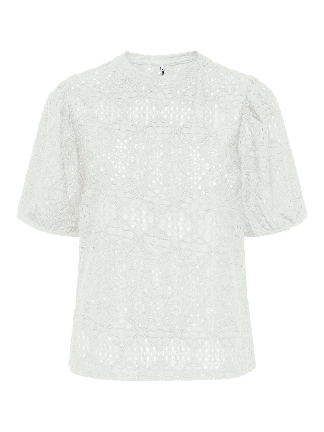 Only - Onlluz S/S Puff Sleeve Top - 4833290 Cloud Dancer