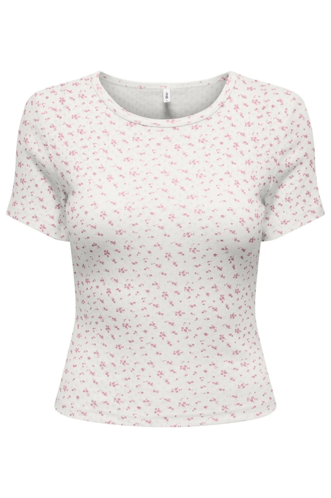 Only - Onlmadison S/S O-Neck Baby Tee - 4969624 Cloud Dancer Vivi Romance Rose Toppe 