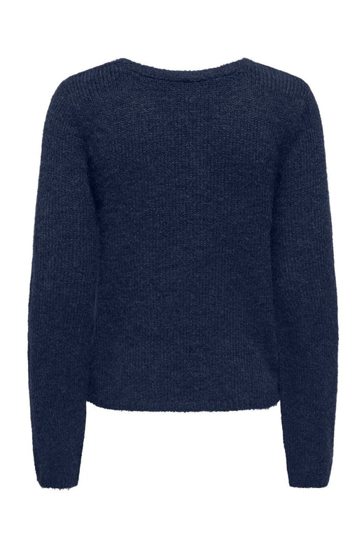 Only - Onlmaggie Ls Cross V-Neck Cc Knt - 5099642 Night Sky Melange