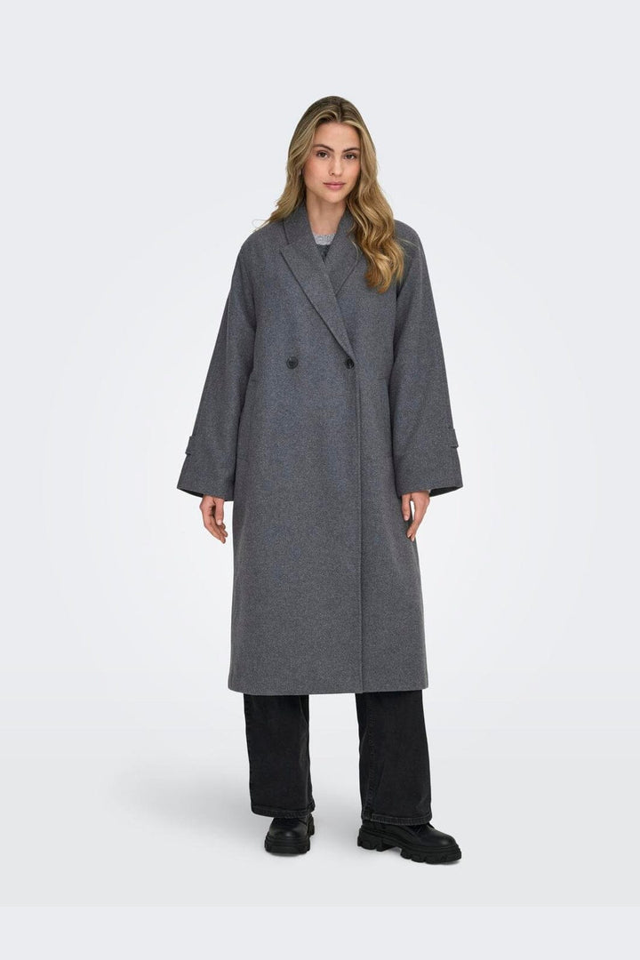 Only - Onlmaisy Oversized Wool Coat - 4951405 Dark Grey Melange