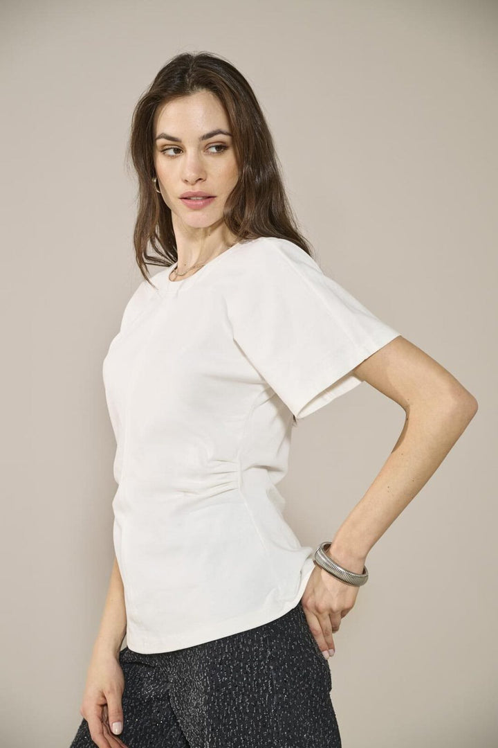 Only - Onlmarie Life S/S Ruching Top - 4960703 Cloud Dancer