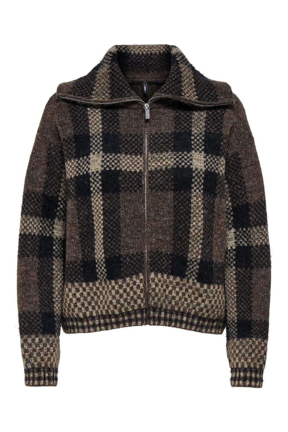 Only - Onlmaroon Ls Zip Collar Cardigan Knt - 4928995 Black Chocolate Martini/Biscotti/Mel
