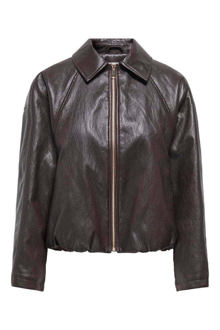 Only - Onlmasja Faux Leather Padded Bomber - 5132398 Chocolate Torte