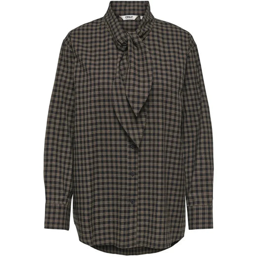 Only - Onlmaylin L/S Scarf Check Shirt - 5144286 Black Harvest Check Tørklæder 