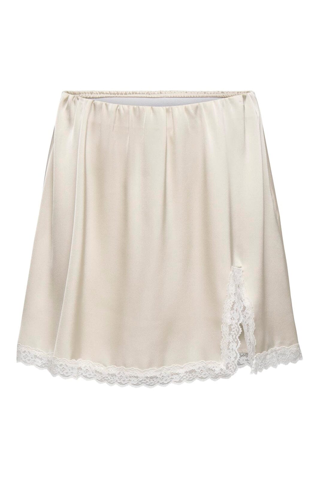 Only - Onlmenus Lace Satin Short Skirt - 5131873 Birch White Lace