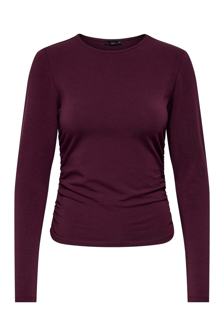 Only - Onlmira Life L/S Ruching Top - 5041020 Winetasting