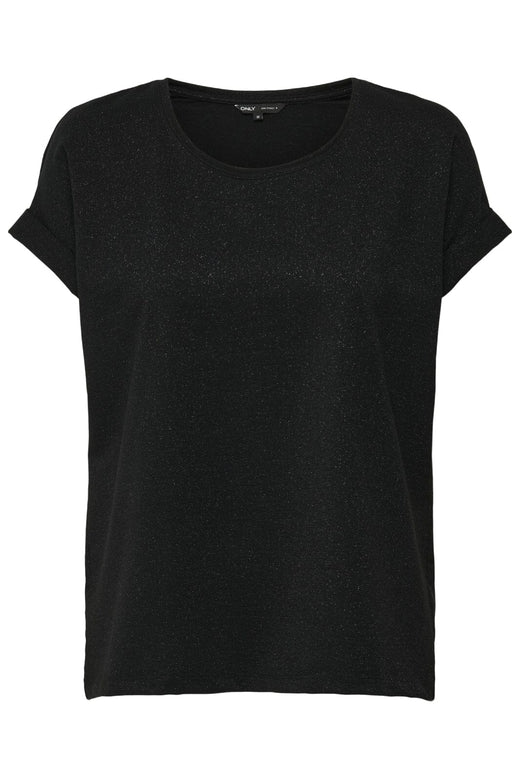 Only - Onlmoster Glitter S/S Top - 4847262 Black Black Lurex