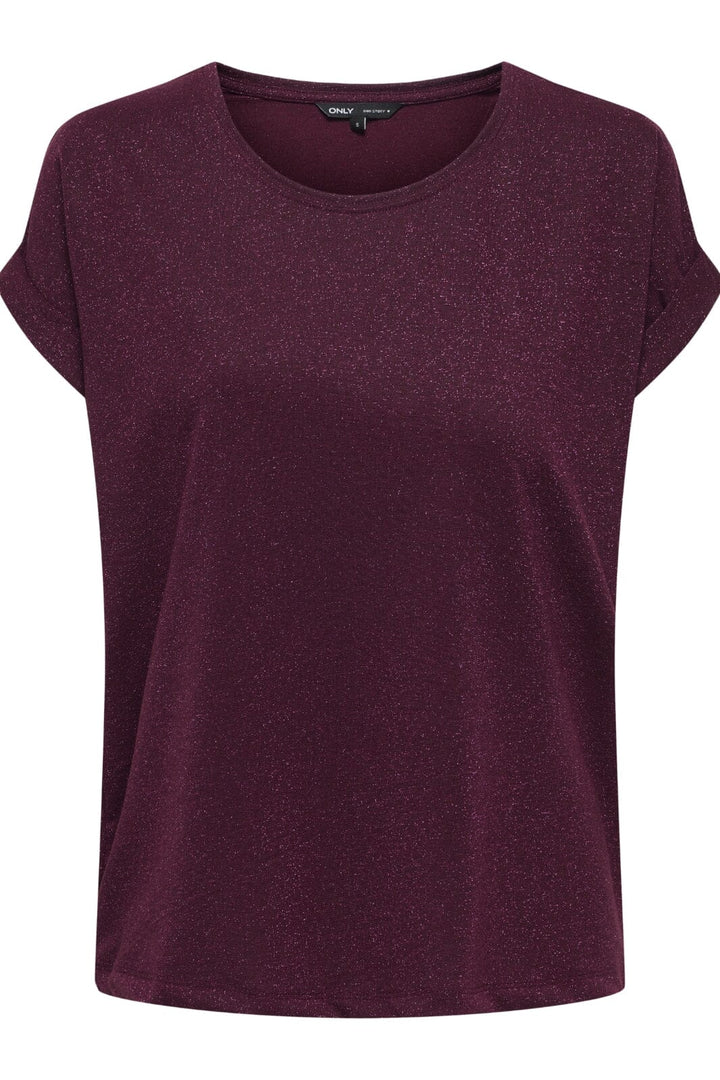 Only - Onlmoster Glitter S/S Top - 4847267 Chocolate Truffle Chocolate Truffle Lurex