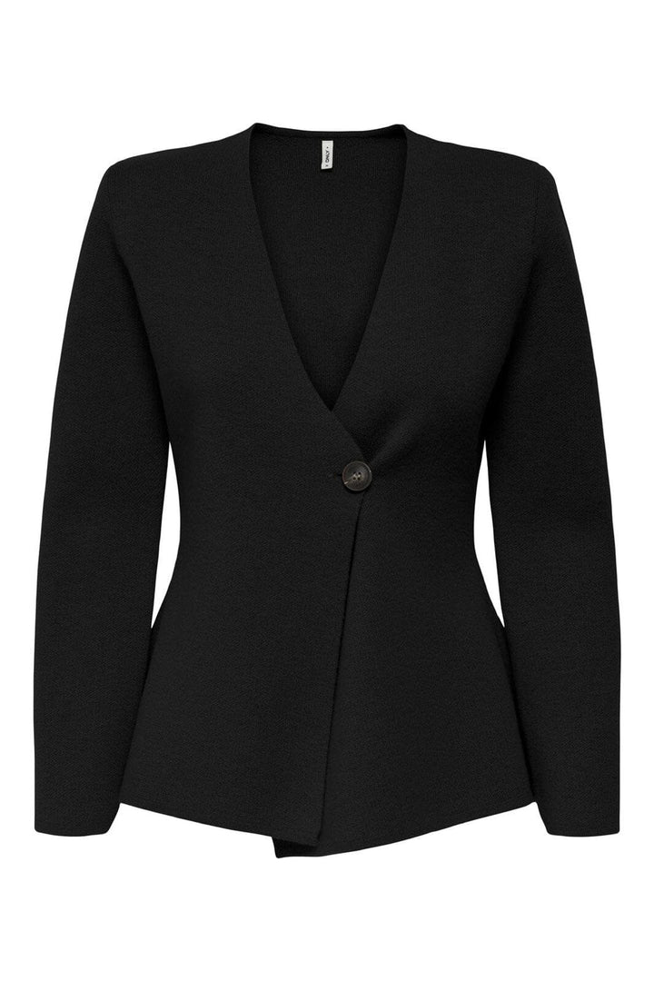 Only - Onlmyera Life Ls One Button Cardigan Knt - 4932283 Black