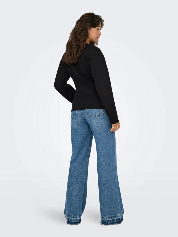 Only - Onlnaomi L/S Cardigan Swt - 4912045 Black Gold Buttons Cardigans 