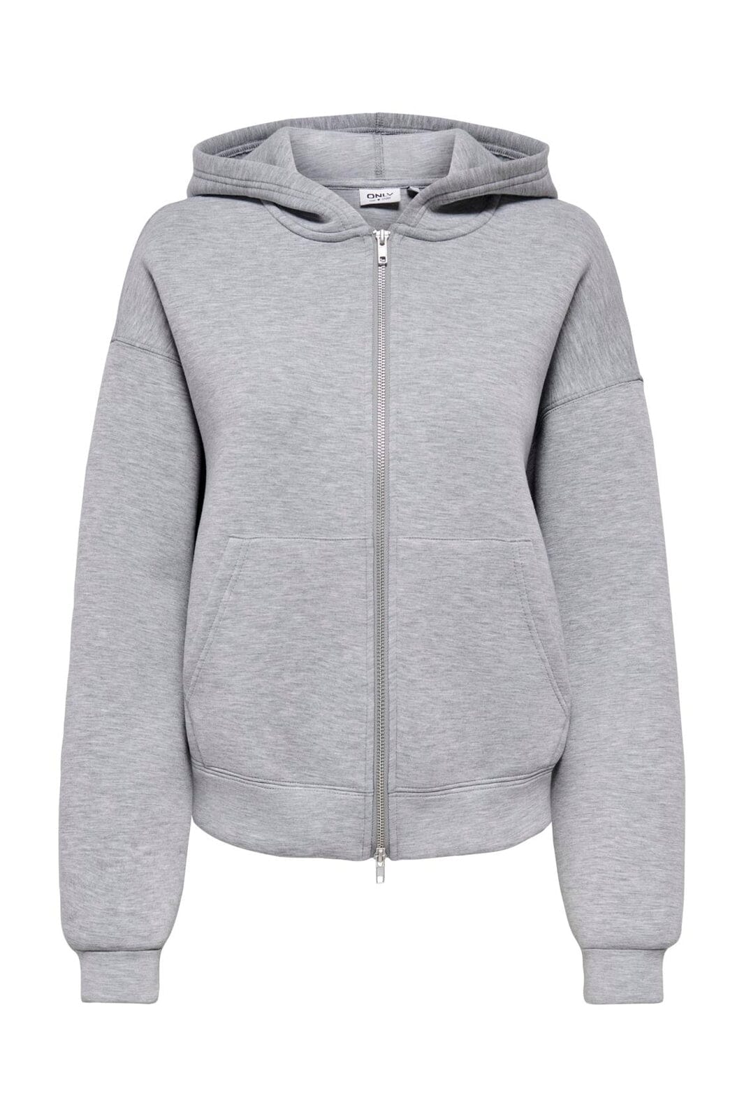 Only - Onlnaomi L/S Two-Way Zip Hoodie Swt - 5112665 Light Grey Melange