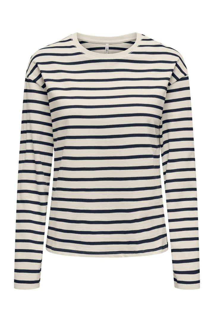 Only - Onlnew Soph Life L/S O-Neck Top Box - 4702832 Birch Navy Blazer