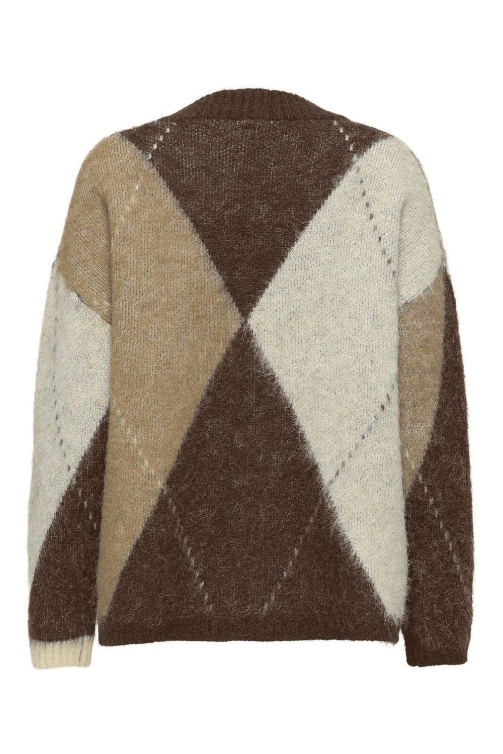 Only - Onlnoeme Jq Ls Life Cardi V-Neck Knt - 4895257 Chestnut Cocoa Créme/Biscotti Melange