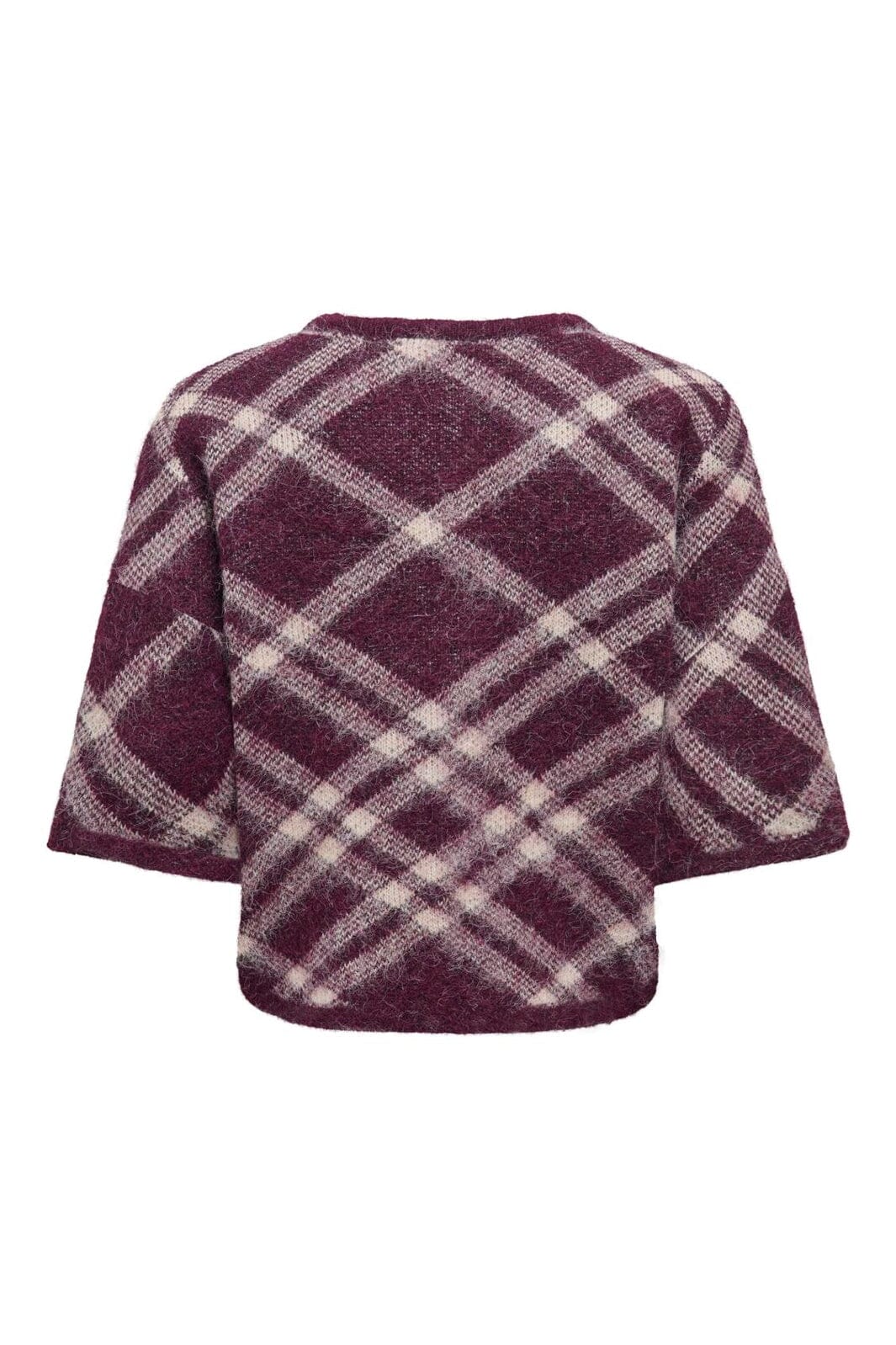 Only - Onlnoeme Ss Pattern O-Neck Knt - 5182114 Fig Check/Oatmeal/Mel