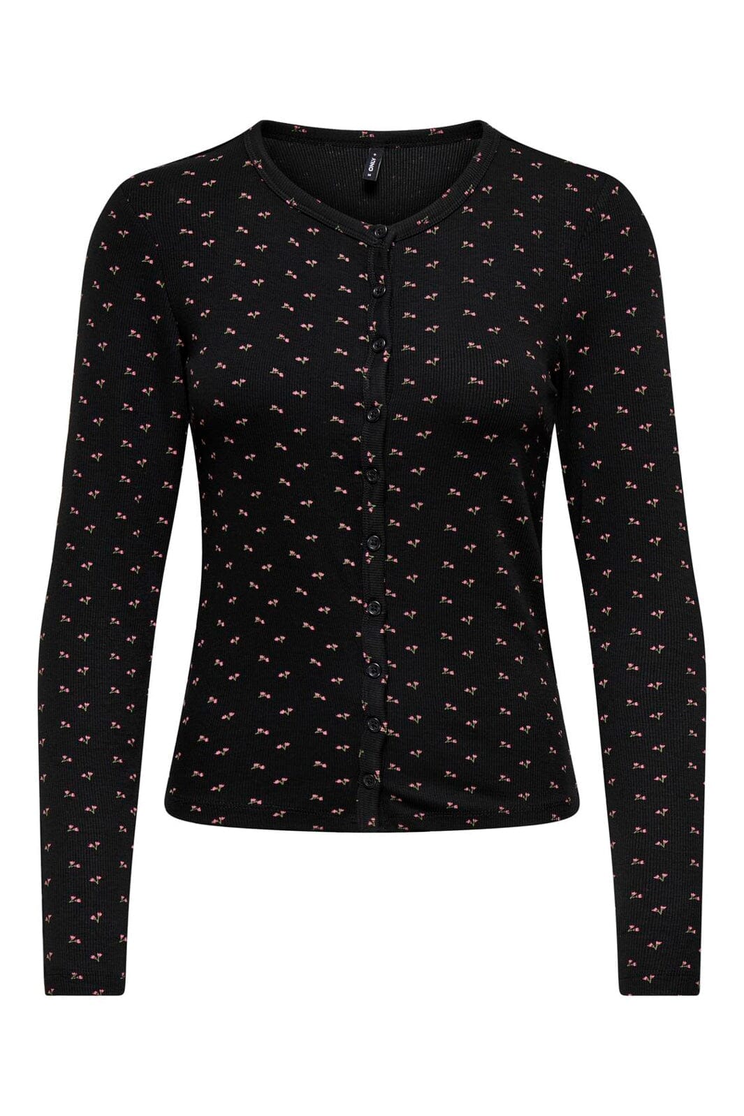 Only - Onlnora L/S Cardigan - 4977937 Black Little Flower Wild Orchid