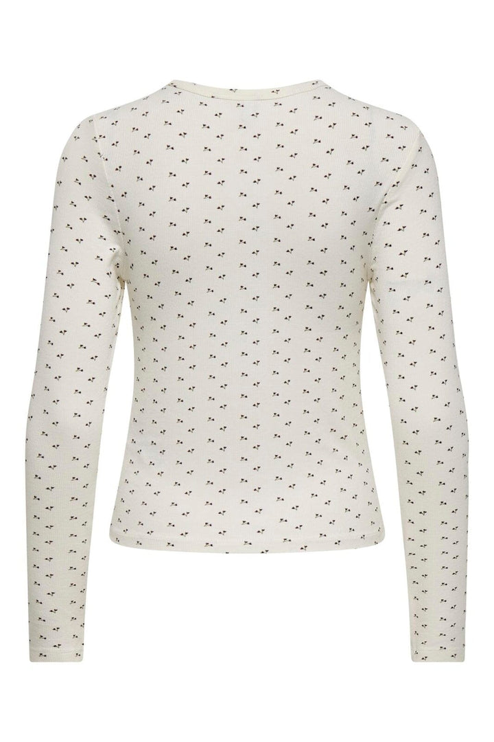 Only - Onlnora L/S Cardigan - 4977938 Cloud Dancer Little Flower Winetasting