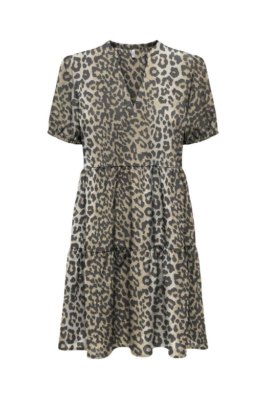 Only - Onlnova Life Elite S/S Thea Dress - 4746339 Timber Wolf 631 Wildlife