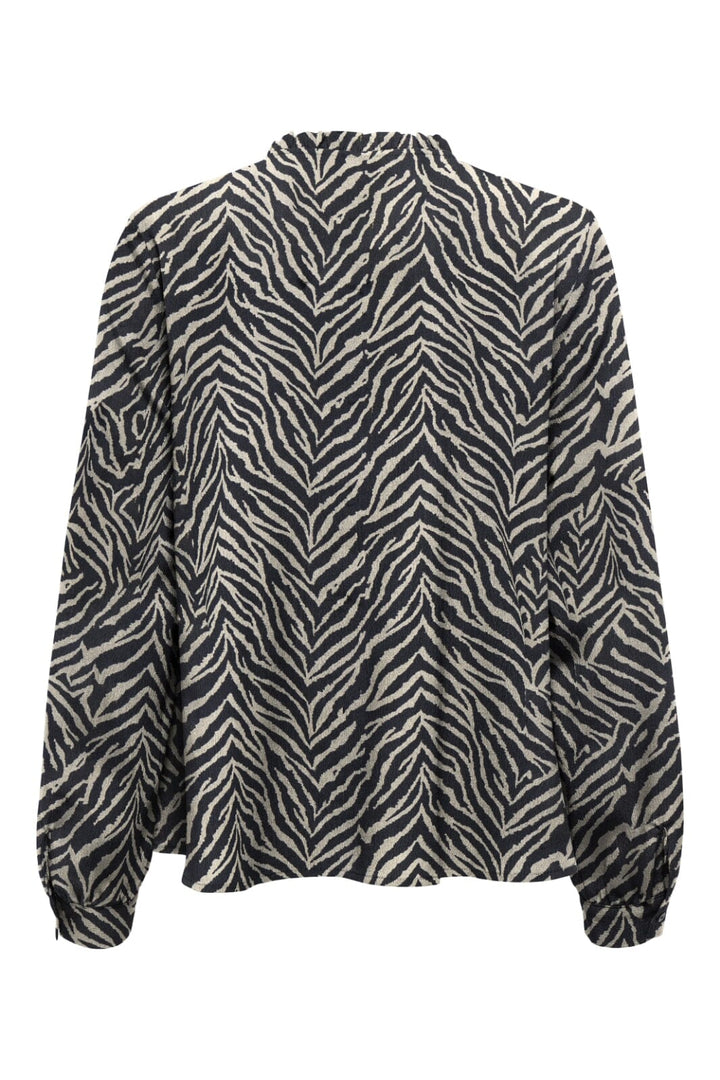 Only - Onlnova Life Vis L/S Monica Top - 4871791 Black 707 The It Zebra Toppe 