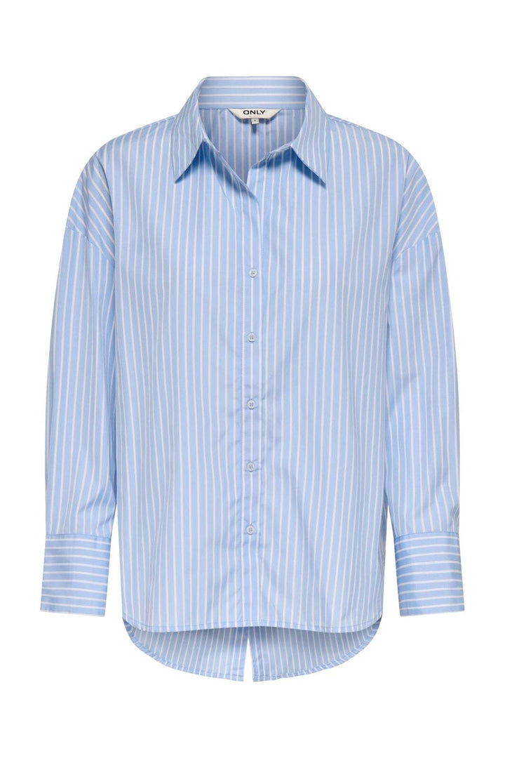 Only - Onloregon Alva Ls Back Btn Shirt - 5040702 Soft Chambray Bright White