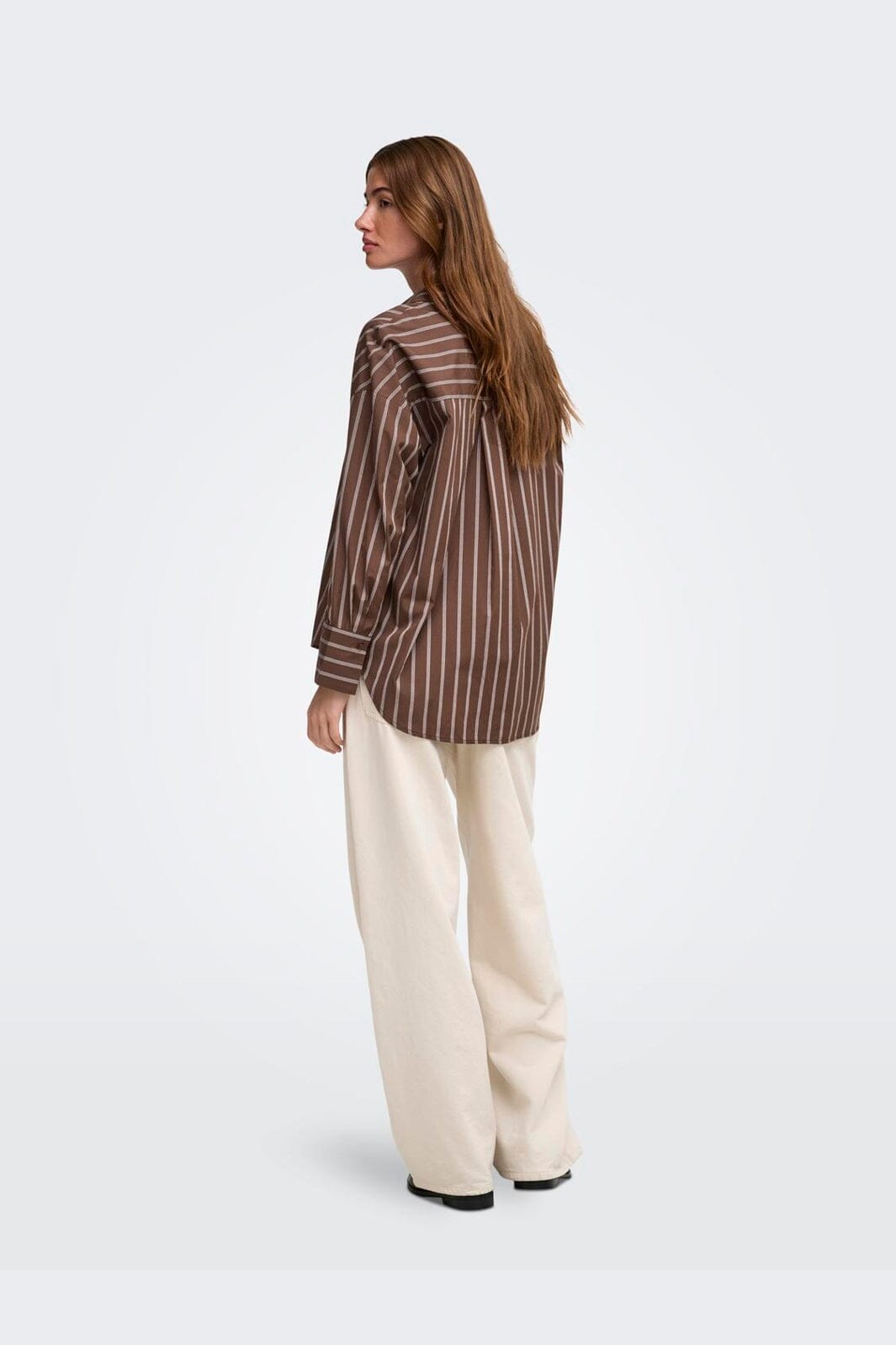 Only - Onloregon Alva Ls Reg Shirt - 5188247 Potting Soil Cloud Dancer
