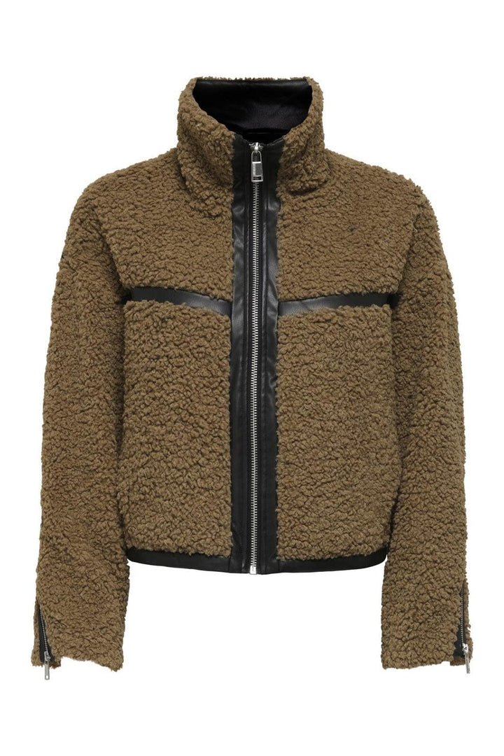 Only - Onlpatti Life Teddy Short Jacket Cc - 4768223 Cocoa Créme