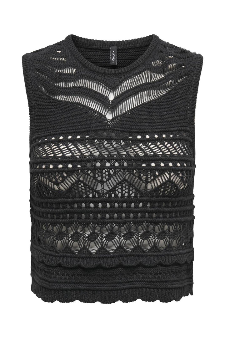 Only - Onlpaula Sl O-Neck Top Knt - 4710550 Black