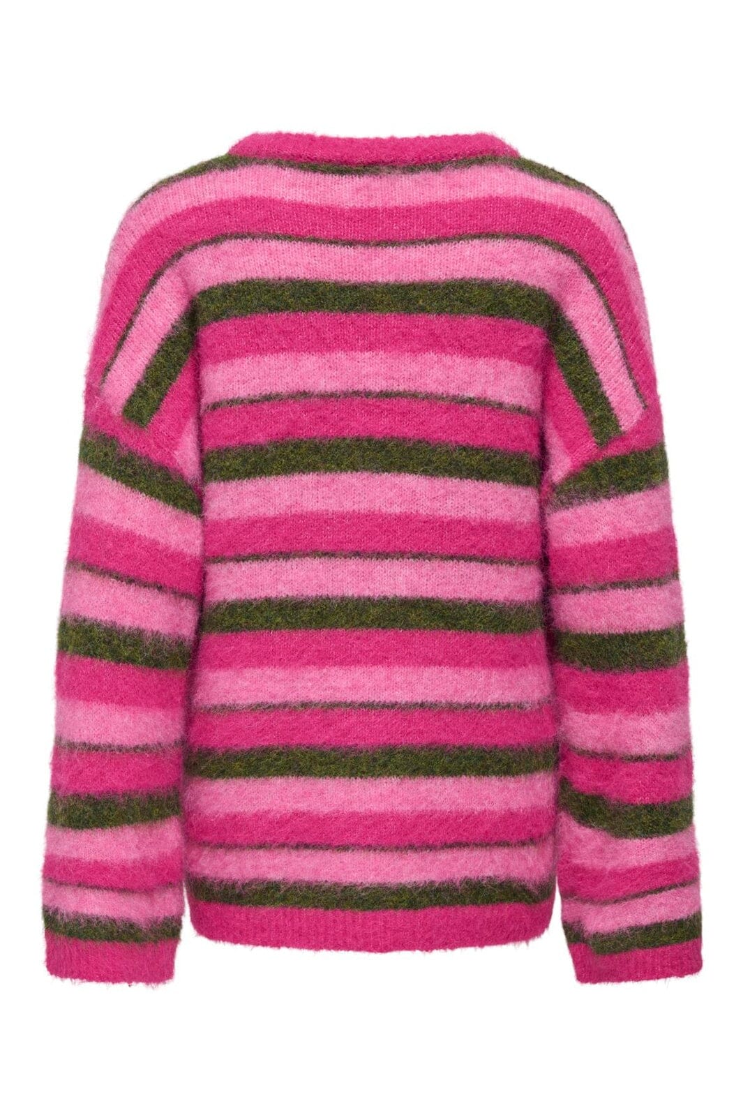 Only - Onlperil Life Ls O-Neck Knt - 5020826 Fuchsia Purple Fuchsia Pink/Olive Branch