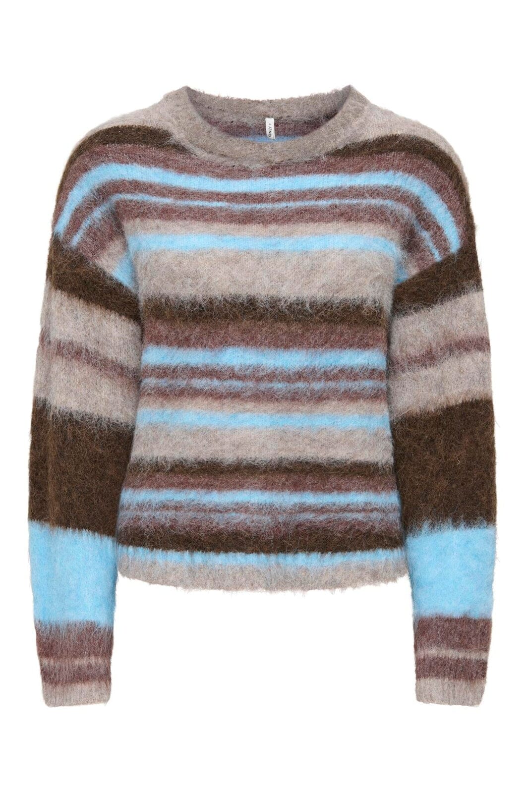 Only - Onlperil Ls O-Neck Cc Knt - 5101279 Taupe Gray Block/Coffee B/Decad C/Blissf B/Mel