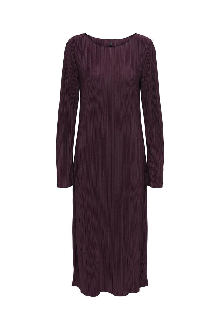 Only - Onlpery L/S Long Dress Boat Neck - 4951015 Winetasting