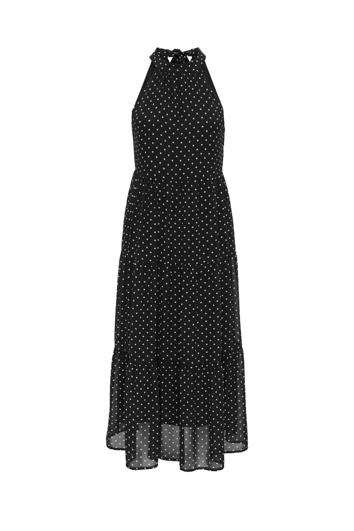 Only - Onlpetra Life Halter Neck Dress - 5092071 Black Cloud Dancer Dots Kjoler 