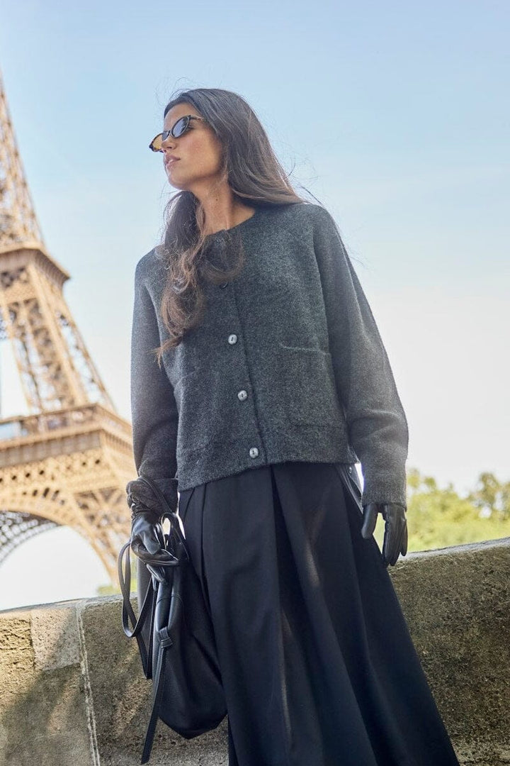 Only - Onlpiemonte L/S Cardigan Knt - 4705268 Dark Grey Melange Cardigans 