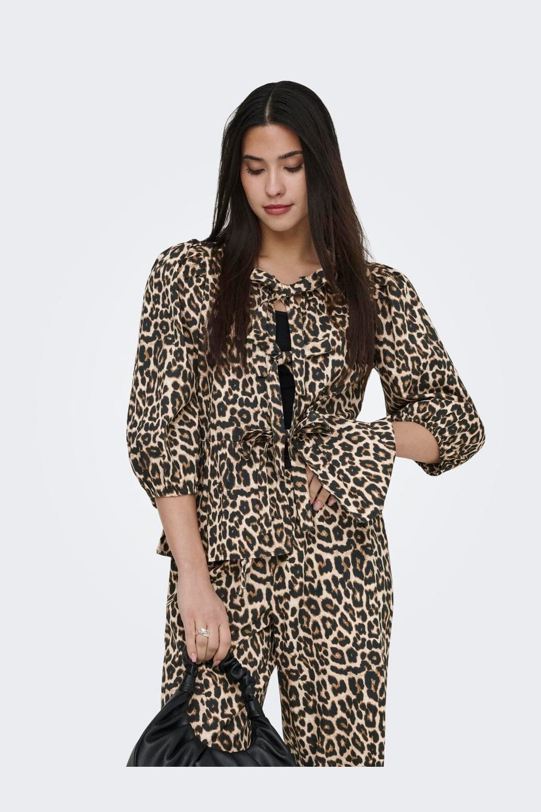 Only - Onlranina 3/4 Bow Top Cc - 4920542 Peyote Chic Leo