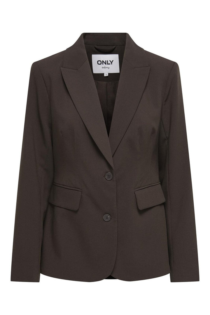 Only - Onlraven Life L/S Fitted Blazer Tlr Ox - 4980282 Coffee Bean