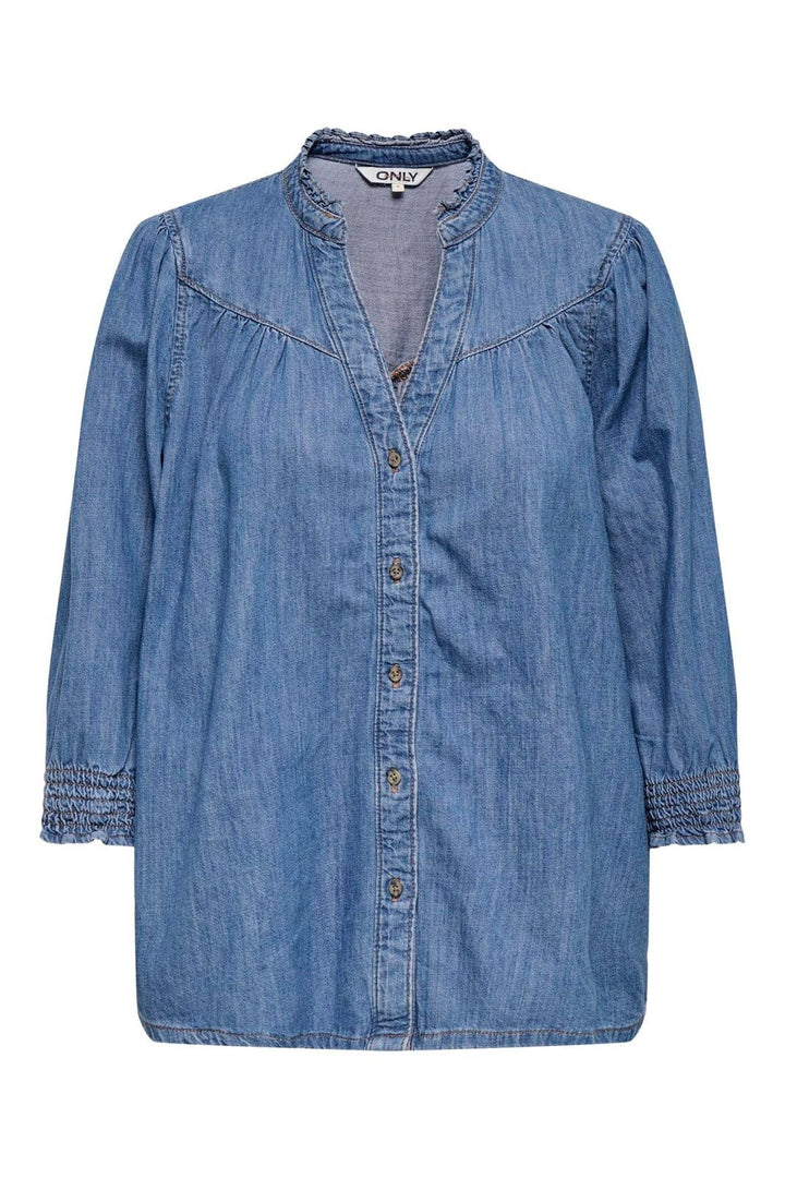 Only - Onlraya 3/4 Shirt Akm - 4850545 Medium Blue Denim
