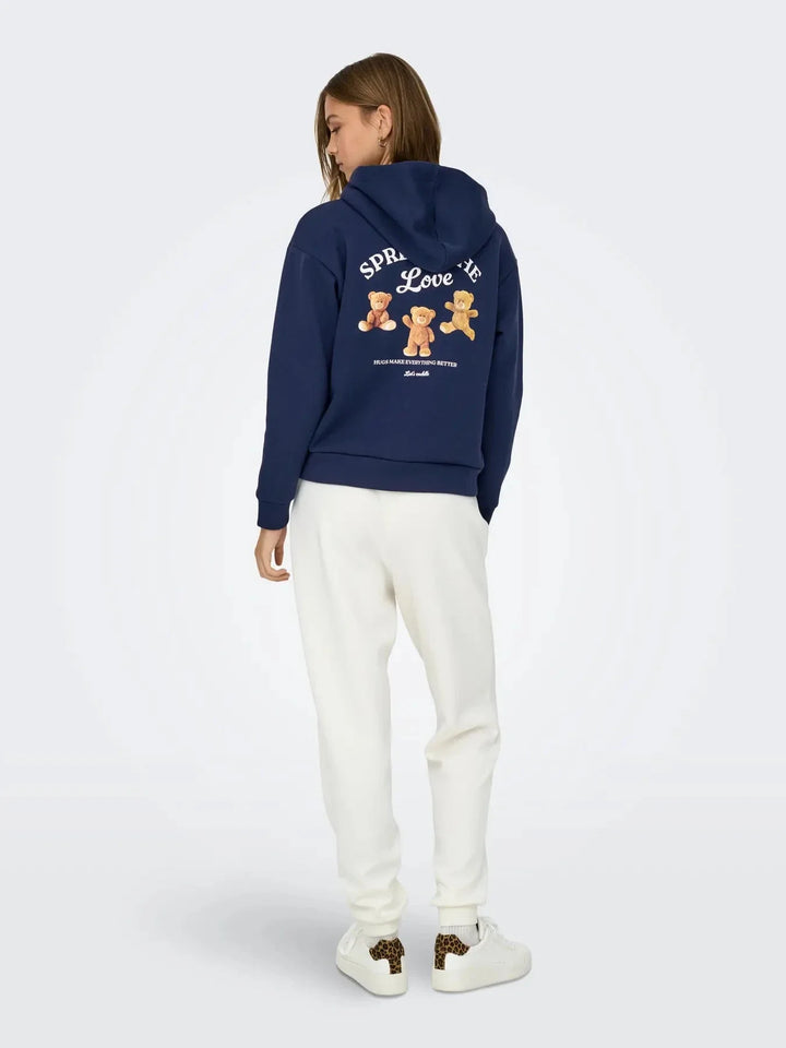 Only - Onlricky L/S Hood Box Swt - 4924855 Naval Academy Love + Naval Academy Sateen Strings Sweatshirts 