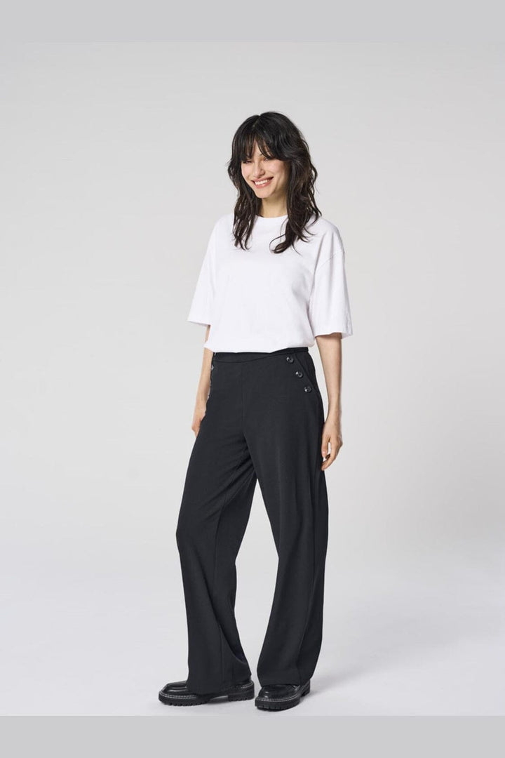 Only - Onlrina Life Button Pant - 4864039 Black Horn Buttons