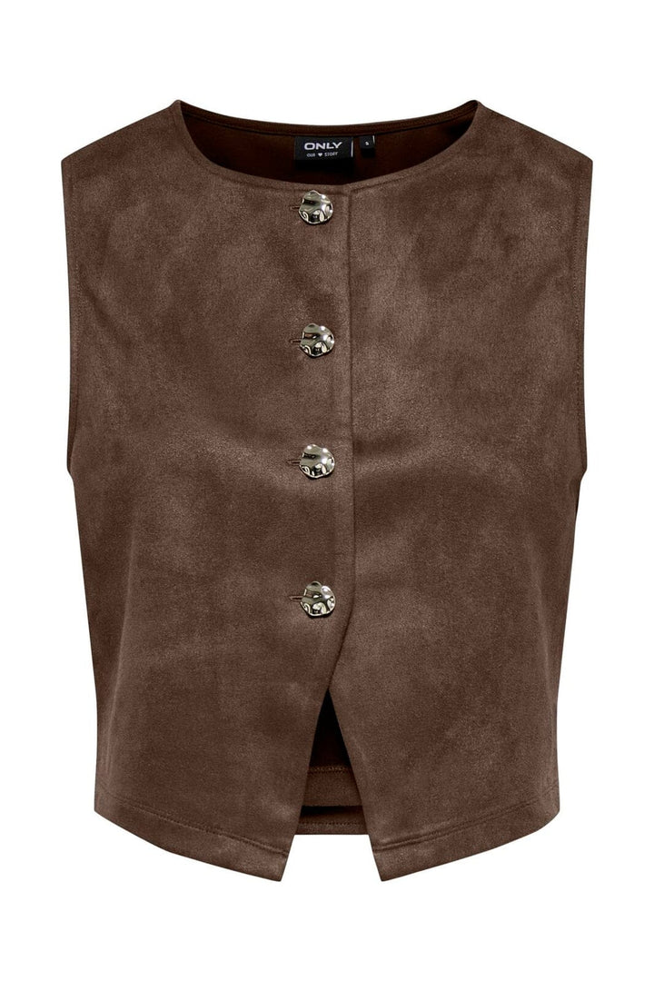 Only - Onlrinea S/L Button Vest Cc Swt - 5101381 Carafe