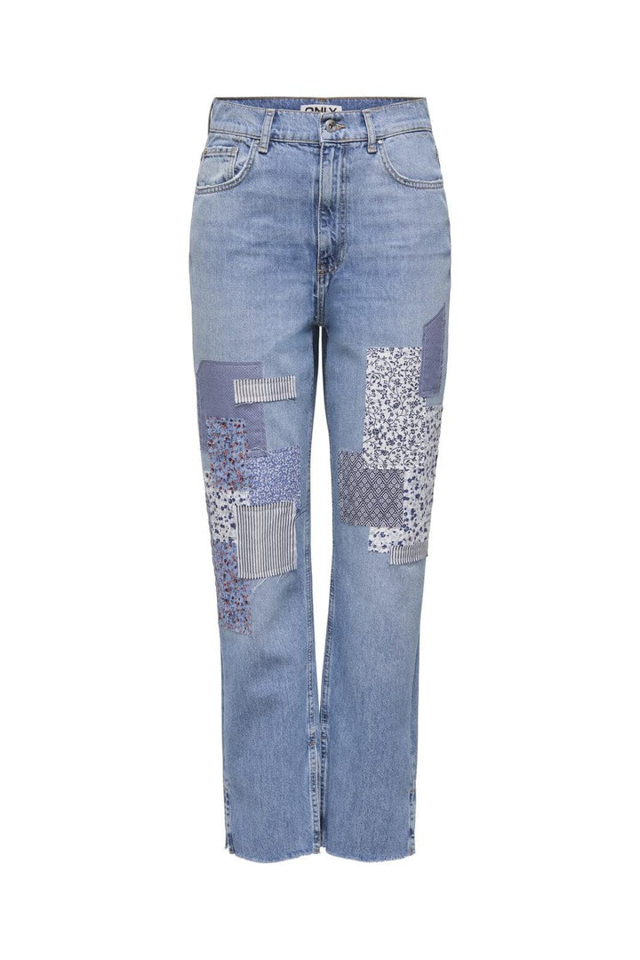 Only - Onlrobyn Str Reg Lank Patch Slit - 4806377 Medium Blue Denim