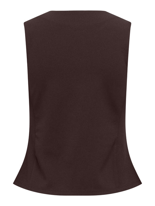 Only - Onlsania Life S/L Button Vest - 4928566 Black Coffee Veste 