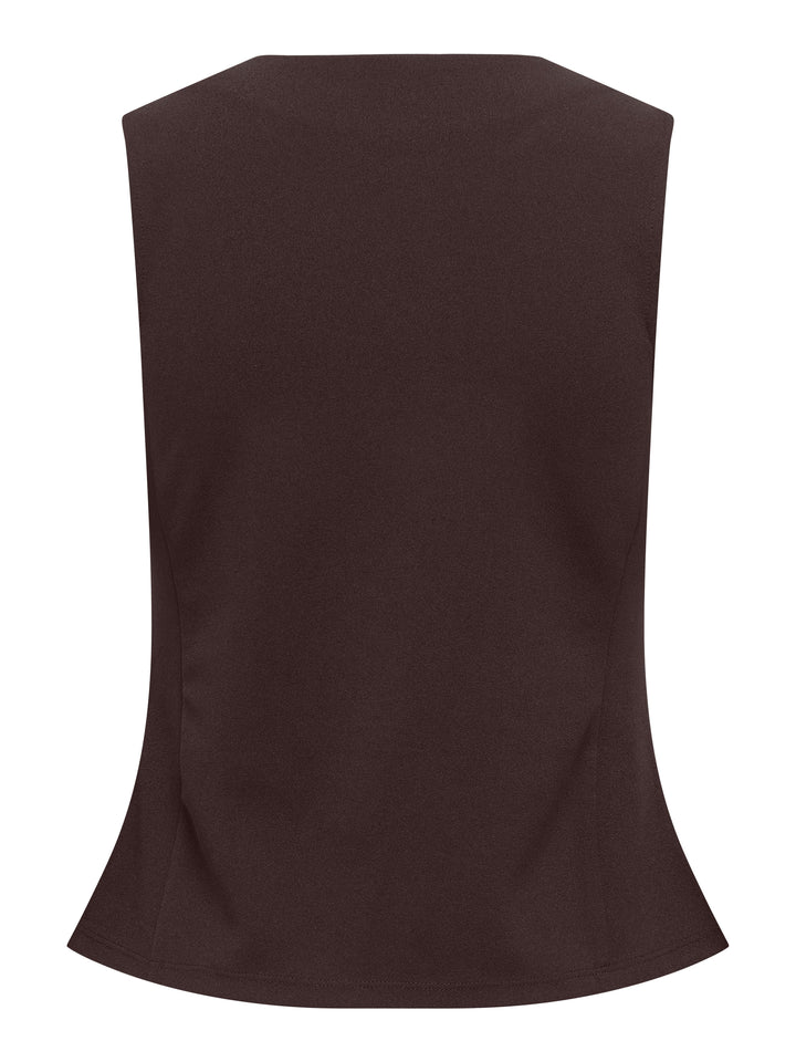 Only - Onlsania Life S/L Button Vest - 4928566 Black Coffee Veste 