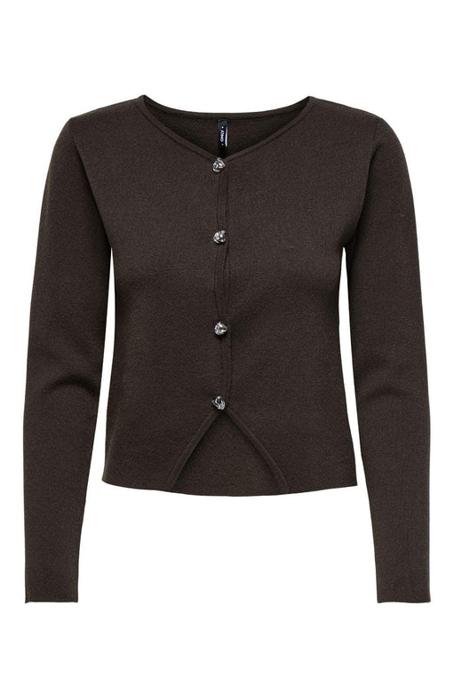 Only - Onlscarlett Ls Button Cardigan Knt - 4869112 Chocolate Torte Silver Button Cardigans 