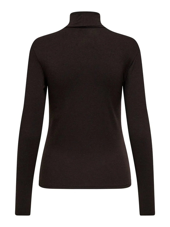 Only - Onlsia L/S Roll Neck Top Box - 4928790 Cabernet Melange Toppe 
