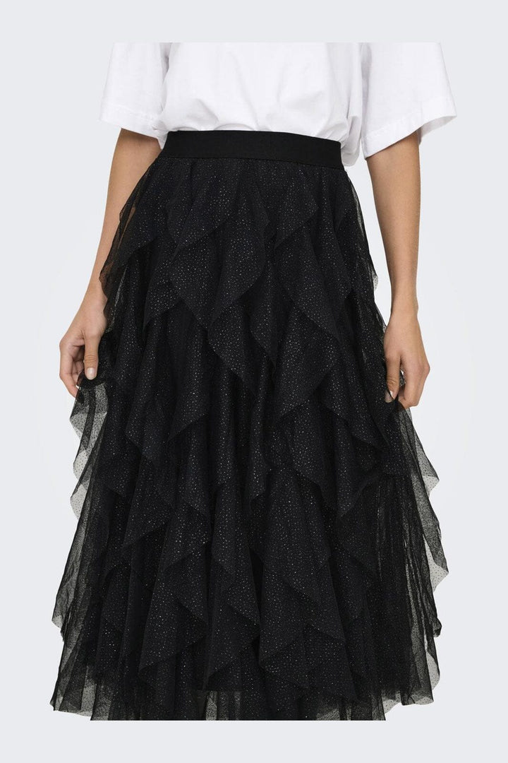 Only - Onlsky Glitter Skirt - 4674334 Black Black Glitter