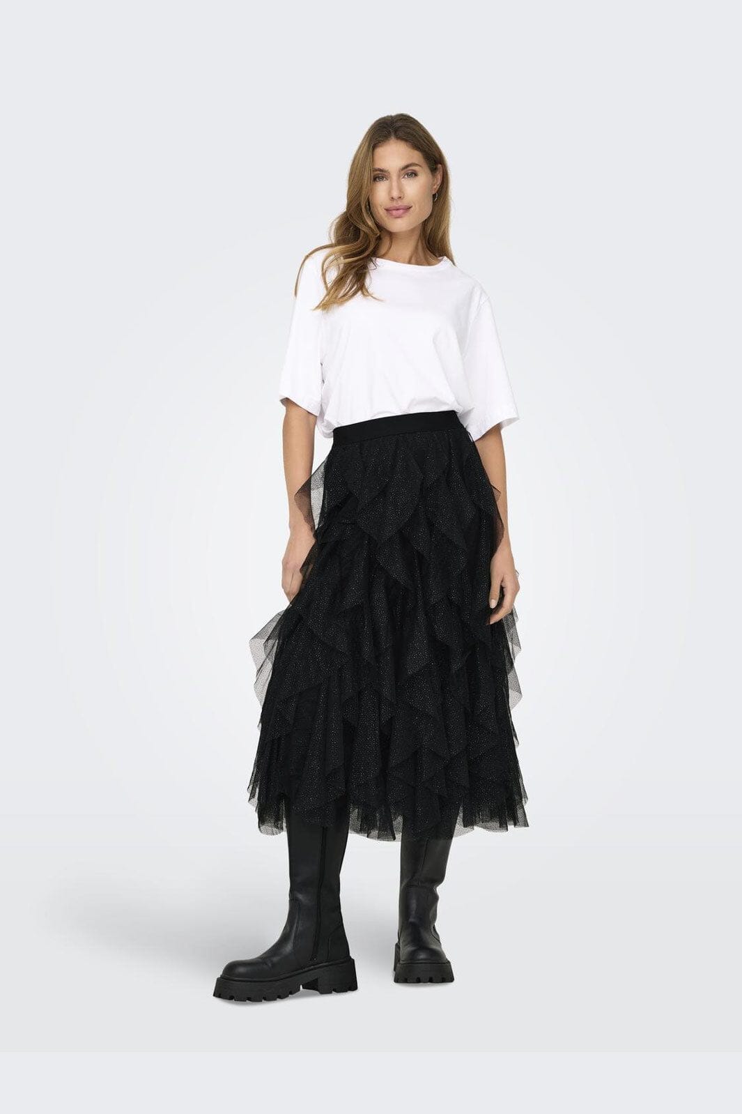 Only - Onlsky Glitter Skirt - 4674334 Black Black Glitter