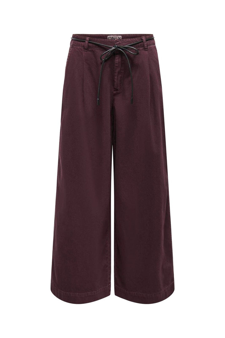Only - Onlsilla Lw Belt Baggy Wide Pant Cc - 5044821 Fudge